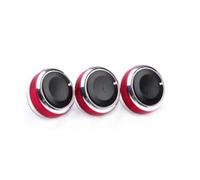 Vexilon For Ford, for Focus 2 MK2 3 MK3 berline à hayon, for Mondeo, 3 pièces/ensemble bouton de commande de chaleur de climatisation bouton AC Bouton de climatisation de voiture(Rot)