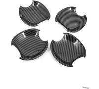 Vexilon Garniture de bol de couvercle de poignée de porte de voiture en fibre de carbone chromée, for Toyota, VIOS 2002-2017 XP40 XP90 XP150 Belta Couvre-poignée de porte de voiture(BLACK Carbon Bowl)