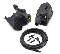 Vexilon Lave-glace de pare-brise voiture, 2 pièces universelles montées sur bras 8/9mm, lames d'essuie-glace, buses Jet d'eau ajustées à 4 voies avec tuyau pompe Buse de lave-glace(4pcs Connectors)