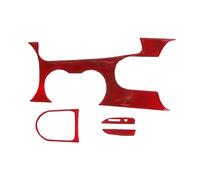 Vexilon Lot de 4 garnitures décoratives for panneau de changement de vitesse de console centrale, for Ford, for Mustang, 2015 2016 2017 2018 2019, fibre de carbone rouge Garniture de ventilation