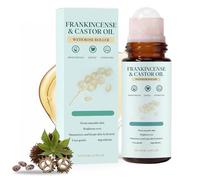 Vexivo Huile De Ricin Bio Roll-On Avec Quartz Rose,Organic Castor Bio Oil Roller,Pressée à Froid,Hydratant Naturel Pour Visage,Corps,Cheveux,Raffermit et Lisse la Peau,illumine le Regard(1PC)