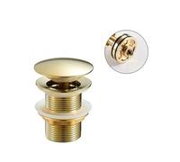 Vexlio Bonde de lavabo - Pop Up - en Laiton - Universel - sans trop-Plein - pour lavabo et lavabo - Doré Ikodm