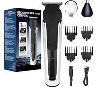 Vexloria Tondeuse à cheveux, kit Tout en un pour homme, tondeuse nez et oreilles, ensemble de tondeuse corps avec 4 peignes, lames en acier inoxydable, rechargeable, 100% étanche