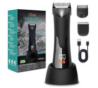 Vexloria Tondeuse Corps Homme, Tondeuse Intime Homme Avec Station de Charge USB, Étanche Rasoir Intime electrique avec Lumière LED pour Aisselles, Aines, Jambes