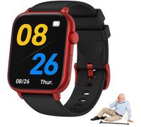 Vexorium Montre Connectée Senior 4G avec Détection de Chute, Bouton SOS, GPS Tracker, Appels Bidirectionnels, IP67 Étanche, Montre Sécurité pour Personnes Âgées Compatible Carte SIM,Rouge