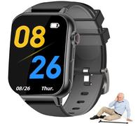 Vexorium Montre Connectée Senior 4G avec Détection de Chute, Bouton SOS, GPS Tracker, Appels Bidirectionnels, IP67 Étanche, Montre Sécurité pour Personnes Âgées Compatible Carte SIM,Noir