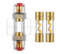 VEXUNGA 30A Porte Fusible AGU Voiture Plaqué Or avec 2 Pièces AGU Fusibles Verre 30 Ampère pour Sono Auto Audio Automobile Ampli Protection Alimentation de Sécurité Puissance