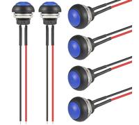 VEXUNGA Bouton Poussoir 12MM Etanche Interrupteur Bleu Mini Rond Réinitialisation Push Boutons ON OFF Micro Momentané Electronique Commutateurs avec Fil (6 Pièces)