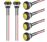 VEXUNGA Bouton Poussoir 12MM Etanche Interrupteur Jaune Mini Rond Réinitialisation Push Boutons ON OFF Micro Momentané Electronique Commutateurs avec Fil (6 Pièces)