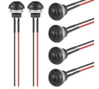 VEXUNGA Bouton Poussoir 12MM Etanche Interrupteur Noir Mini Rond Réinitialisation Push Boutons ON OFF Micro Momentané Electronique Commutateurs avec Fil (6 Pièces)