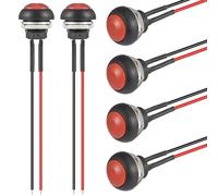 VEXUNGA Bouton Poussoir 12MM Etanche Interrupteur Rouge Mini Rond Réinitialisation Push Boutons ON OFF Micro Momentané Electronique Commutateurs avec Fil (6 Pièces)