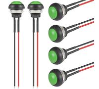 VEXUNGA Bouton Poussoir 12MM Etanche Interrupteur Vert Mini Rond Réinitialisation Push Boutons ON OFF Micro Momentané Electronique Commutateurs avec Fil (6 Pièces)