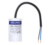 VEXUNGA CBB60 AC Condensateur 10uF 450V Condensateurs de Démarrage Moteur Volet Roulant 10MFD 450VAC SH 40x65MM 50/60Hz Avec Fil pour Pompe Piscine