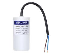 VEXUNGA CBB60 AC Condensateur 30uF 450V Condensateurs de Démarrage Moteur Volet Roulant 30 MFD 450VAC SH 45x93MM 50/60Hz Avec Fil pour Pompe Piscine