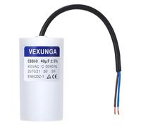 VEXUNGA CBB60 AC Condensateur 40uF 450V Condensateurs de Démarrage Moteur Volet Roulant 40 MFD 450VAC SH 50x92MM 50/60Hz Avec Fil pour Pompe Piscine