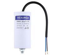 VEXUNGA CBB60 Condensateur de Démarrage 50uF 450V 50x106MM Condensateurs de Moteur 50 MFD 450VAC Câble M8 50µF 50/60Hz pour Pompe Piscine Machine à Laver
