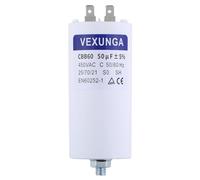 VEXUNGA Condensateur de Démarrage Moteur 50uF 450V CBB60 Condensateurs Demarrage 50 MFD 450VAC 50x106MM Connecteur M8 50µF 50/60Hz pour Pompe Piscine Machine à Laver