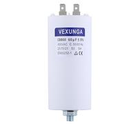 VEXUNGA Condensateur de Démarrage Moteur 60uF 450V CBB60 Condensateurs Demarrage 60 MFD 450VAC 55x120MM Connecteur M8 60µF 50/60Hz pour Pompe Piscine Machine à Laver