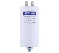 VEXUNGA Condensateur de Démarrage Moteur 80uF 450V CBB60 Condensateurs Demarrage 80 MFD 450VAC 55x120MM Connecteur M8 80µF 50/60Hz pour Pompe Piscine Machine à Laver