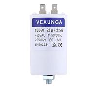 VEXUNGA Condensateur Demarrage Moteur 20uF 450V CBB60 Condensateurs de Démarrage 20 MFD 450 Volt 45x70MM Connecteur M8 20 µF 50/60Hz pour Pompe Piscine
