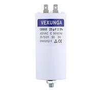 VEXUNGA Condensateur Demarrage Moteur 25uF 450V CBB60 Condensateurs de Démarrage 25 MFD 450 Volt 45x95MM Connecteur M8 25 µF 50/60Hz pour Pompe Piscine