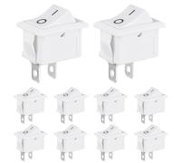 VEXUNGA Interrupteur a Bascule 6A 250VAC 10A 125VAC Interrupteurs à Bascules 2Positions 2Broches Bouton ON-OFF Commutateur Marche Arret Blanc pour Voiture Auto Camion Bateau (Paquet de 5)