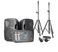 Vexus Système audio PA mobile PSS302 Bluetooth USB SD MP3 2 pieds 1 micro 300 W
