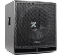 VONYX SWP15 Caisson de Basse Actif 800W, Phase Réglable, Entrée/Sortie XLR + RCA, Amplificateur Intégré, Insert sur la Face Supérieure pour Enceinte Active, Grave 15", Idéal pour DJ Mobile