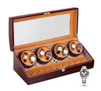 VEXYTRRON Remontoir 8+9 pour Montres de Luxe, Moteur Japonais avec Auto-Stop, Conception Verrouillable, Protection Antimagnétique, Grande Vitrine en Bois Ebène et Vernis Piano