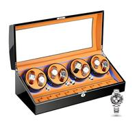 VEXYTRRON Watch Winder 8+9 de Luxe, Auto-Stop avec Capteur de Porte, Moteur Ultra-Silencieux, 5 Modes de Rotation, Sécurité Verrouillable, Protection de Mouvement Pro