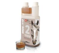 VEYA® by STRÖH Terre de type 2 Métabolisme et détoxification liquide pour chevaux (1 l) • Jus d'herbes métaboliques pour foie et reins • Avec chardon-Marie & artichaut • Pour type de terre • Fabriqué