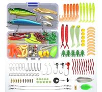 VEYCVLA Leurres Pêche avec Boîte - Spinnerbaits,Plastique vers,Minnow,Popper,Leurres,Souples Pêche Jigs Crochets de Pêche,Peche carnassiers pour Perche,brochet,Sandre,Truite (A)