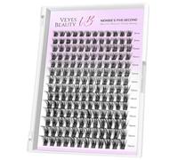 VEYESBEAUTY Faux Cils Extension Cils Newbie's Five-Second Cils Individuels Avec Colle Volume Russe Cluster Lashes Mixte Diy à La Maison Cils Individuels (Bomb, 8-16mm)