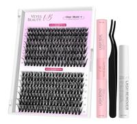 VEYESBEAUTY One More + Cluster Lot d'extensions de cils DIY (4050D, 8-16 mm)