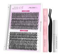 VEYESBEAUTY Un lot d'extensions de cils + cils à faire soi-même (3040D, 8-16 mm)