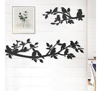 VeyFolzin.st Lot de 3 décorations murales en métal avec colibri sur la branche d'arbre - Grand panneau noir à suspendre pour salon, chambre à coucher, cuisine, jardin, intérieur et extérieur (A)