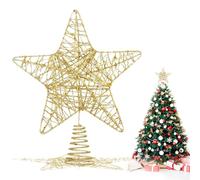 VEYLIN Cimier de sapin de Noël, 25,4 cm en métal à paillettes pour décoration de la maison