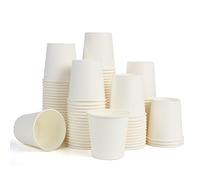 VEYLIN Lot de 100 gobelets jetables en papier blanc recyclables pour boissons chaudes, café, thé, 200 ml