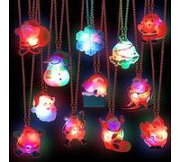 VEYLIN Lot de 12 colliers lumineux de Noël pour enfants, jouets de fête de Noël