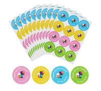 VEYLIN Lot de 120 autocollants de remerciement 4 couleurs vives avec inscription « Thank You for Coming to My Party » pour anniversaire (couleur unie) (coloré)