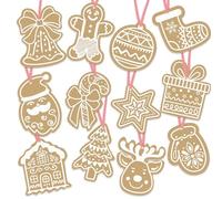 VEYLIN Lot de 120 étiquettes de cadeau de Noël en papier kraft à suspendre avec ficelle de 20 m pour cadeaux de Noël