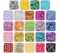 VEYLIN Lot de 22 500 paillettes rondes en vrac de 4 mm, 24 couleurs, pour travaux manuels, avec trous pour loisirs créatifs