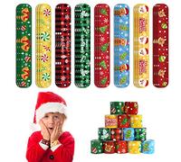 VEYLIN Lot de 24 bracelets de Noël à clipser pour enfants, cadeaux de classe