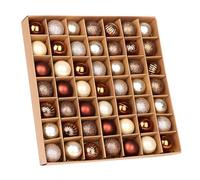 VEYLIN Lot de 49 mini boules de Noël à paillettes de 3 cm pour décoration de sapin de Noël (cuivre et argent)