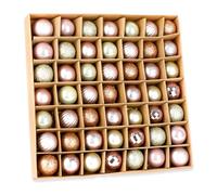 VEYLIN Lot de 49 mini boules de Noël incassables de 3 cm pour décoration de petit sapin (champagne et doré)