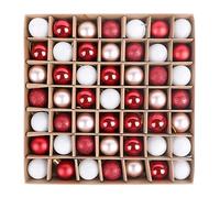 VEYLIN Lot de 49 minis boules de Noël de 3 cm - Décorations de sapin de Noël en or rouge et blanc