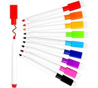 VEYLIN Lot de 9 marqueurs pour tableau blanc, stylo et gomme, pointe fine
