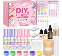 Vezerd Kit de fabrication de gloss à lèvres - Kit de bricolage créatif pour adultes - Kit de bricolage - Kit de fabrication de rouge à lèvres - Cadeau amusant et facile pour filles et femmes