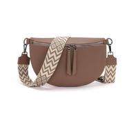 Vezluax 30x20cm Sac Banane Femme Grand Sac Bandoulière Femme Sacs Bandouliere Cuir Vegan Sacoche Élégante Cadeau avec Sangle Large Pekannuss