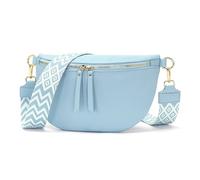 Vezluax 30x20cm Sac Banane Femme Grand Sac Bandoulière Femme Sacs Bandouliere Cuir Vegan Sacoche Élégante Cadeau avec Sangle Large Bleu